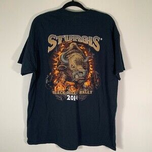 Sturgis Shirt Men’s XL Black Short Sleeve Crew Neck 2014 Black Hills Rally